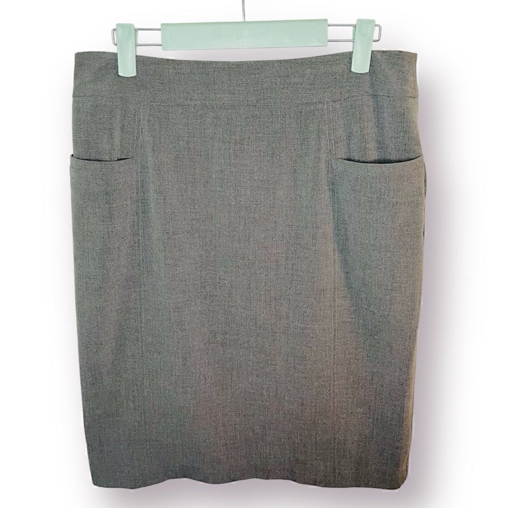 Apostrophe Essentials Pencil Mini Skirt Pockets Grey 8